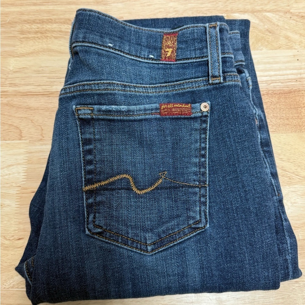 7 For All Mankind Dark Blue Boot Cut Jeans